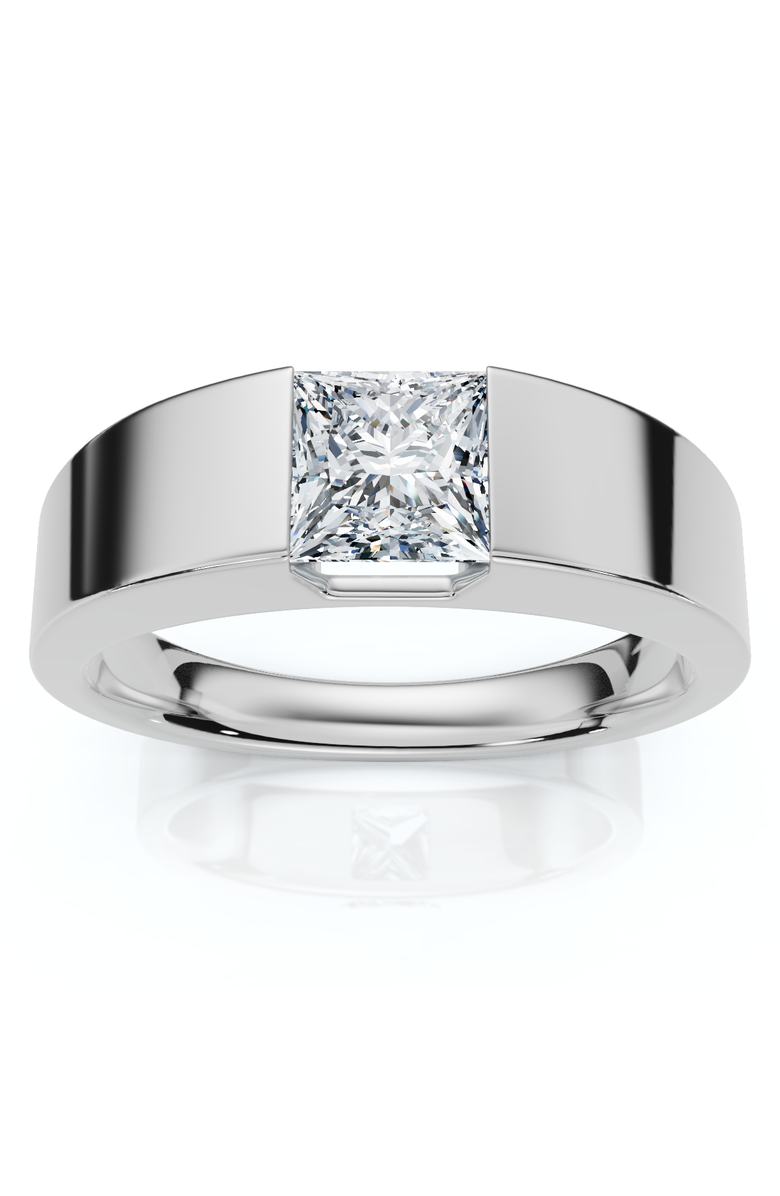 Bliss Diamond Men's 1Ct Princess Cut Diamond Wedding Anniversary Ring 14k Gold or Pt Lab Grown, Main, color, 