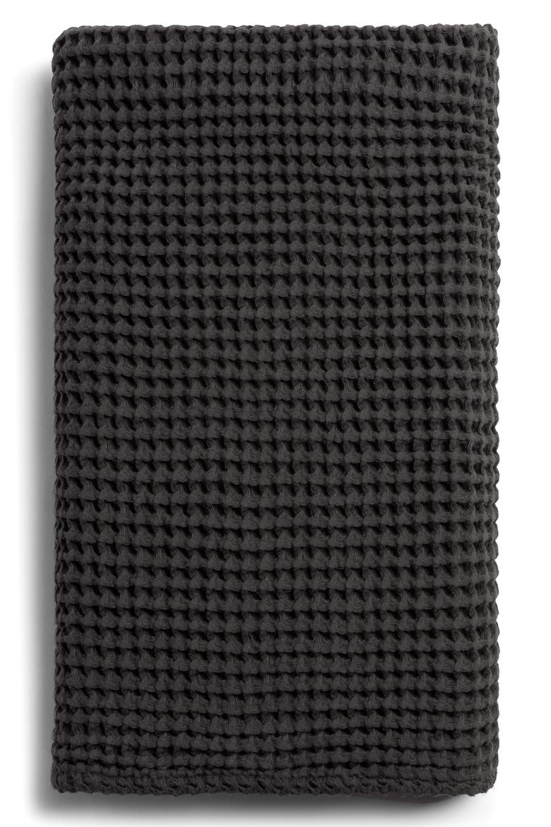 Waffle Cotton Bath Towel, Main, color, ONYX