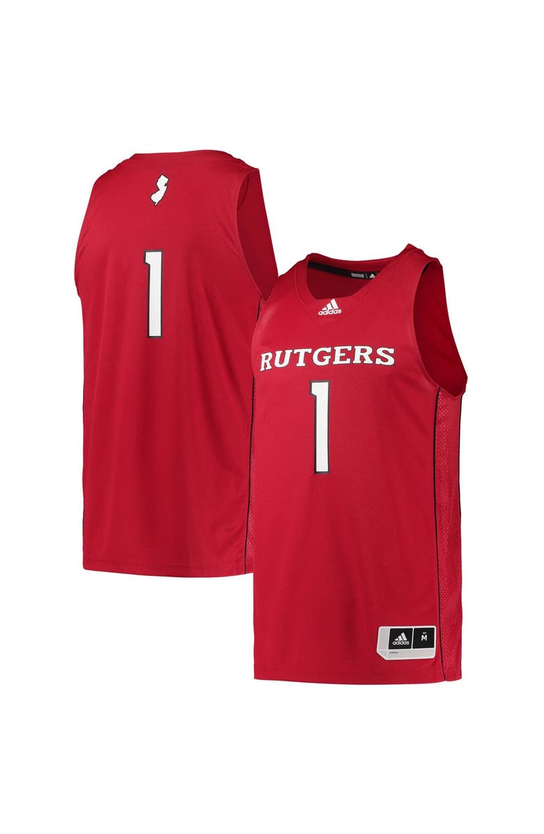 adidas Men's adidas #1 Scarlet Rutgers Scarlet Knights Team Swingman Basketball Jersey, Alternate, color, Scarlet