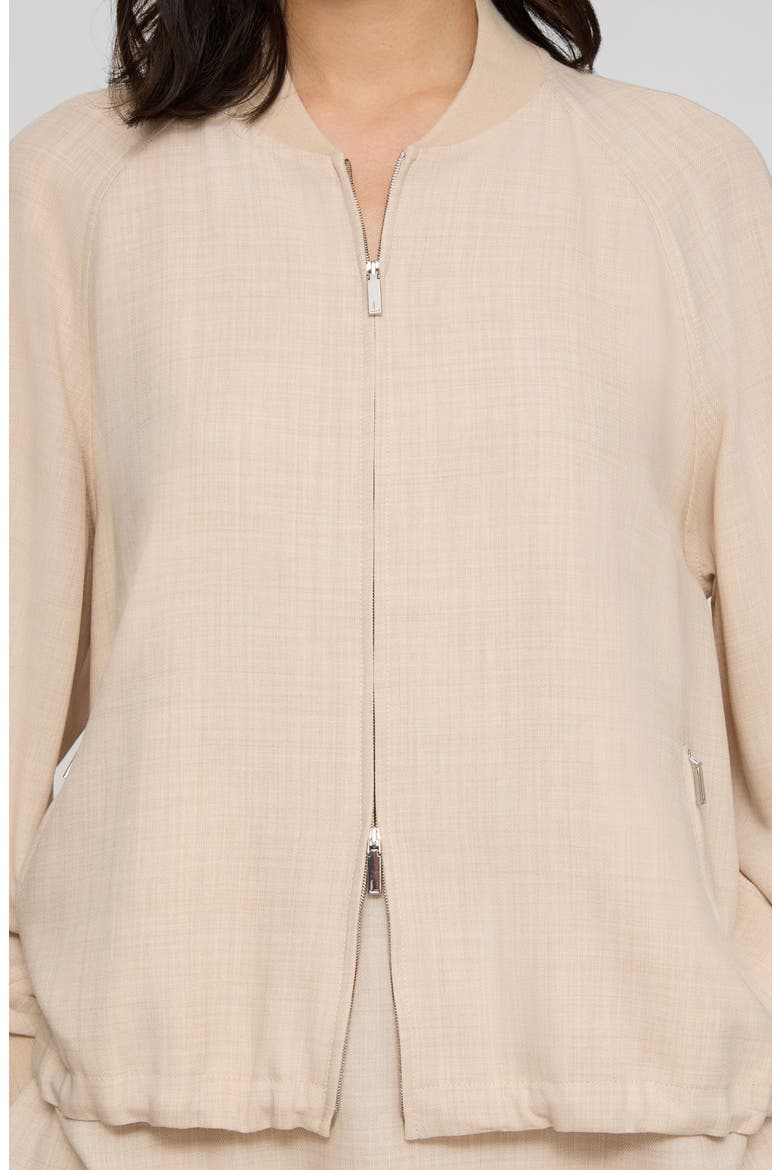 Oversize Wool & Silk Bomber Jacket, Alternate, color, TAUPE MELANGE