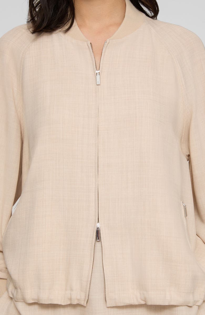 Lafayette 148 New York Oversize Wool & Silk Bomber Jacket, Alternate, color, Taupe Melange