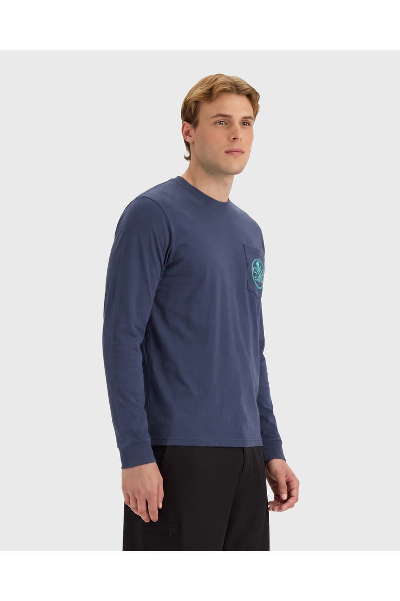 Skull and Hooks Long Sleeve Tee, Alternate, color, VINTAGE INDIGO