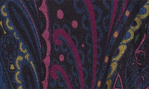 Etro Paisley Silk & Cashmere Cardigan In Blue