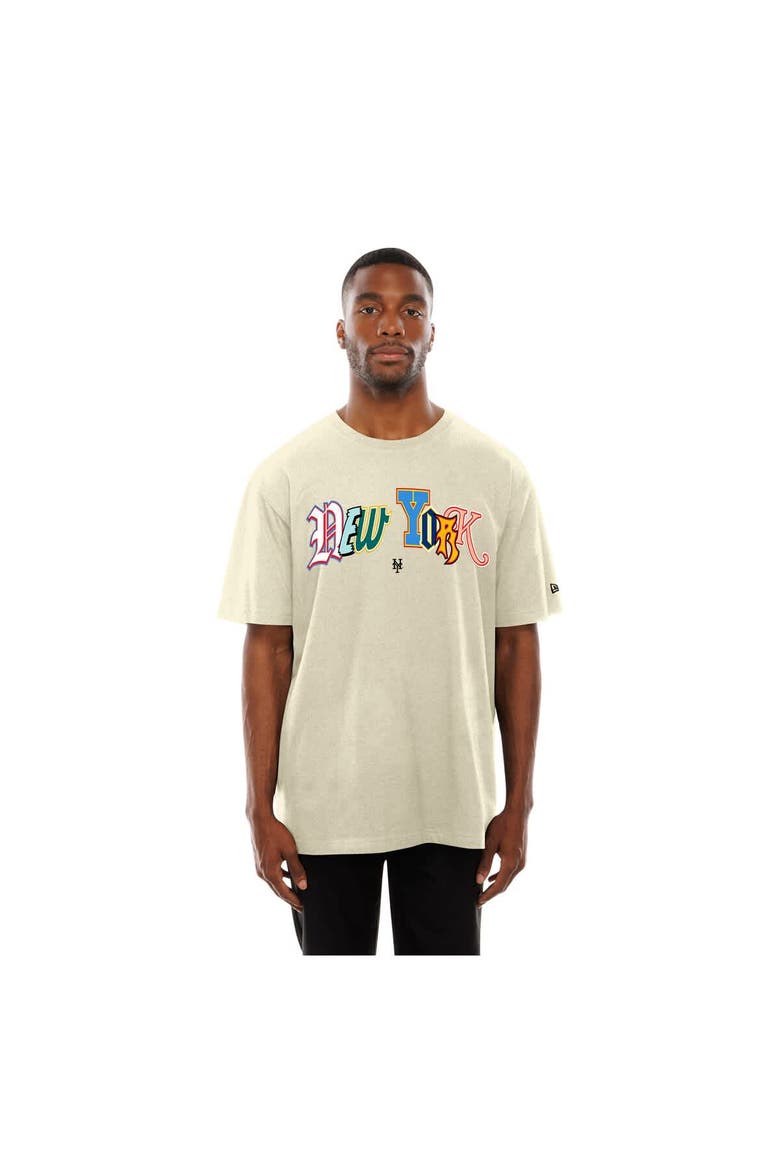 Men's New Era  Cream New York Mets Ransom Note Oversized T-Shirt, Main, color, Cream