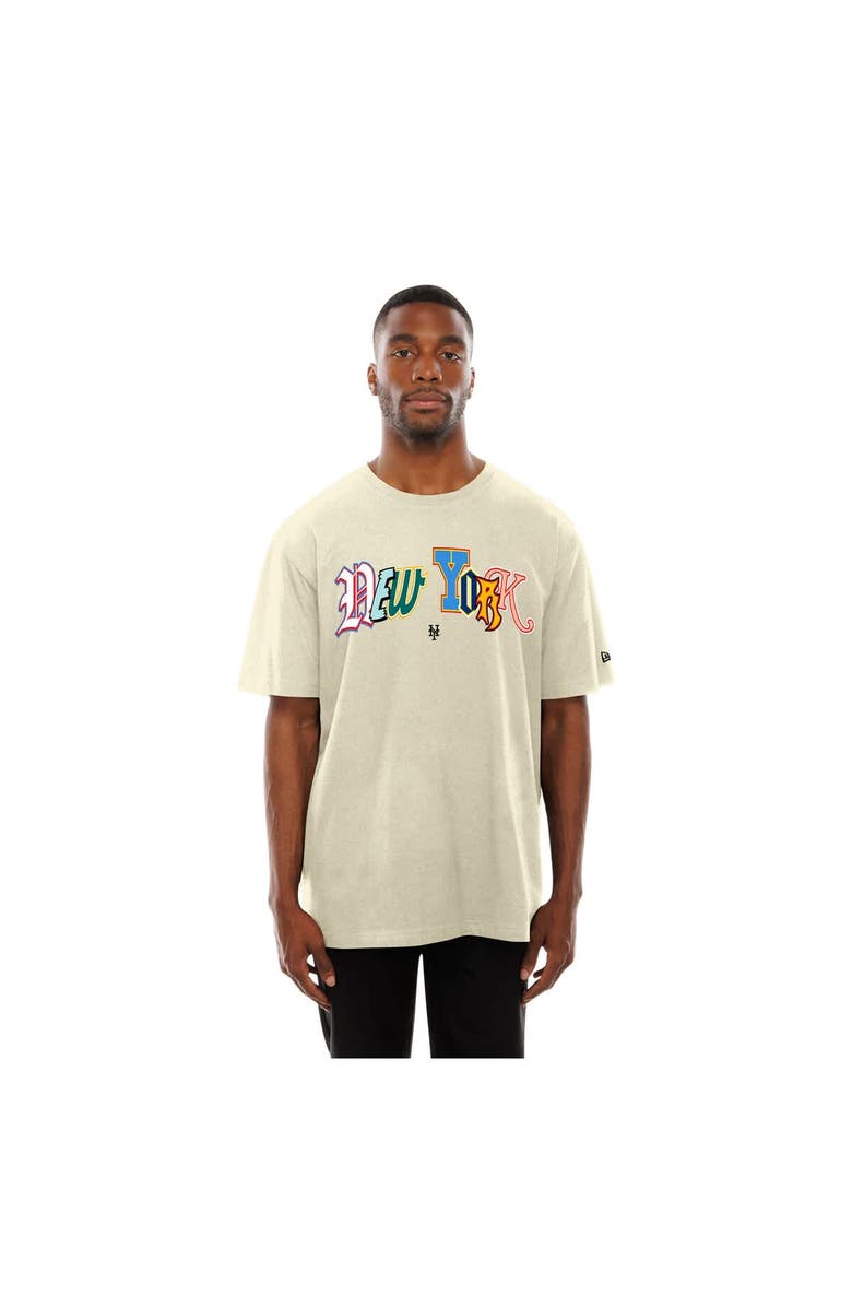 New Era Men's New Era Cream New York Mets Ransom Note Oversized T-Shirt, Main, color, Cream