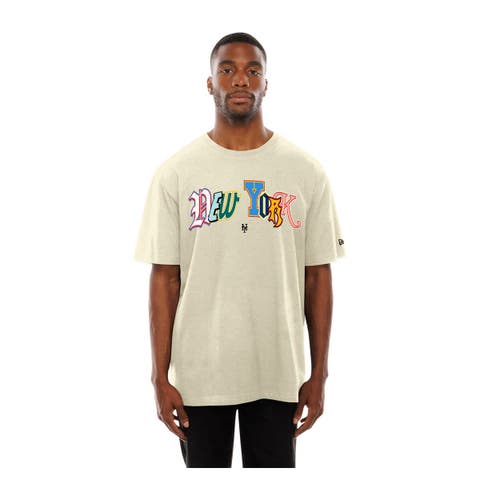 Men's New Era  Cream New York Mets Ransom Note Oversized T-Shirt