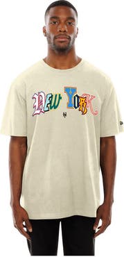 New Era Men's New Era  Cream New York Mets Ransom Note Oversized T-Shirt
