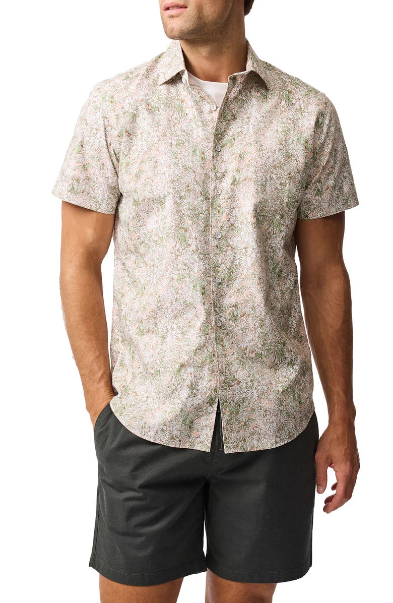 Rodd & Gunn Forsyth Island Short Sleeve Button-Up Shirt, Main, color, Jungle