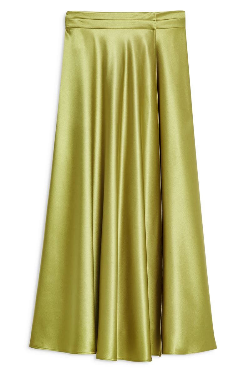 Topshop Satin Midi Skirt, Alternate, color, 