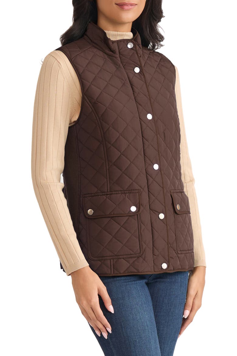 Quilted Vest, Alternate, color, COFFEE BEAN