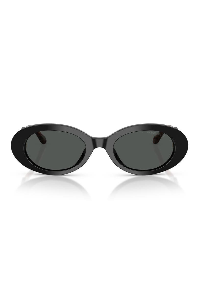 52mm Oval Sunglasses, Main, color, BLACK/ DARK GREY