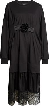 Simone Rocha Oversized Gathered Rose Lace Dress