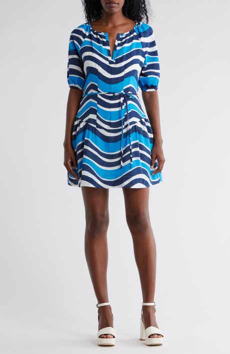 The Good Journey Puff Sleeve Drop Waist Babydoll Minidress