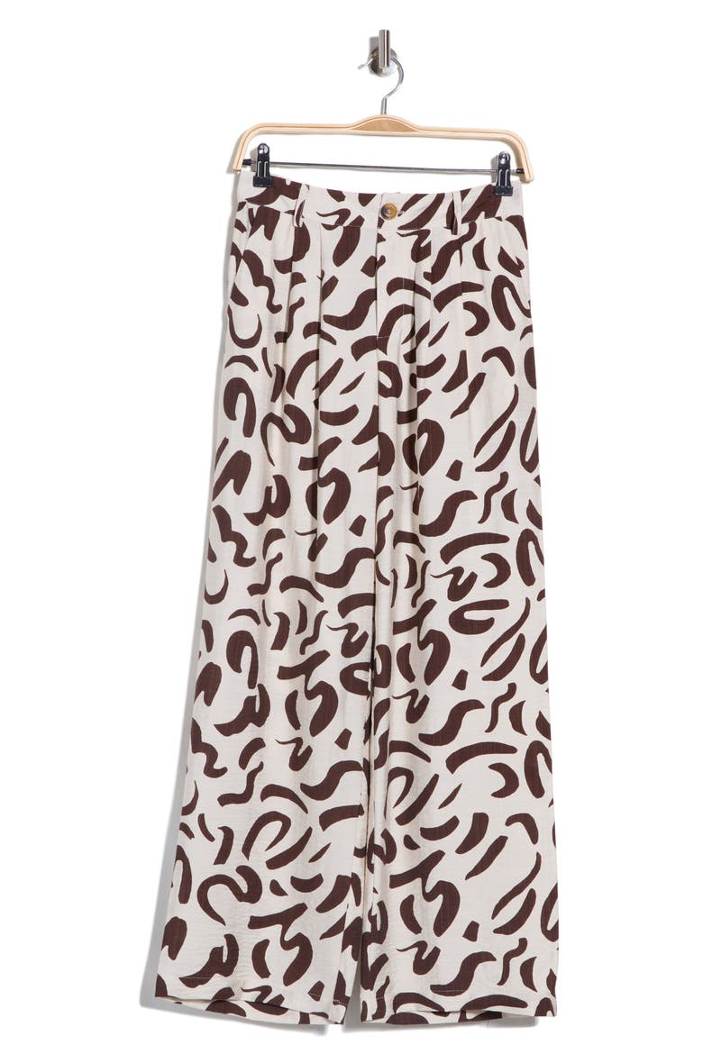 Abstract Espresso Print Pants, Alternate, color, R626 CREAM/ ESPRESSO
