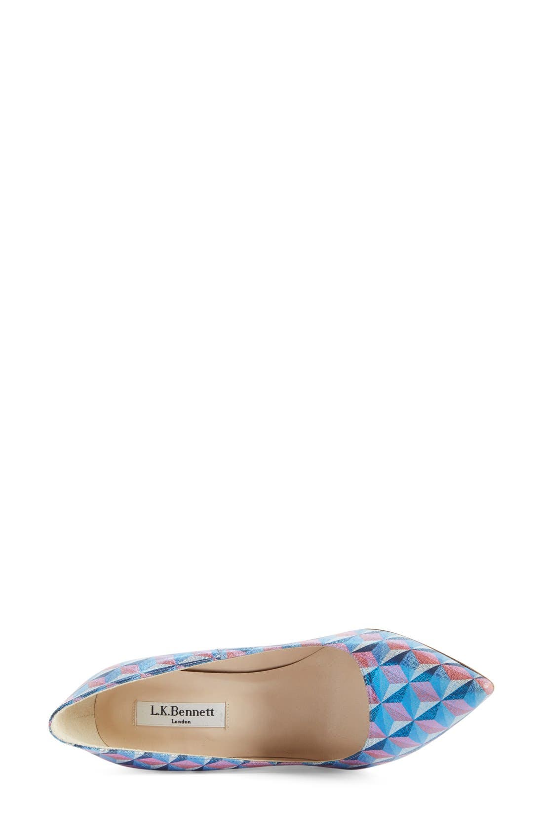 L.K. Bennett 'Fern' Pointy Toe Pump, Alternate, color, MULTI PRINT BLUE