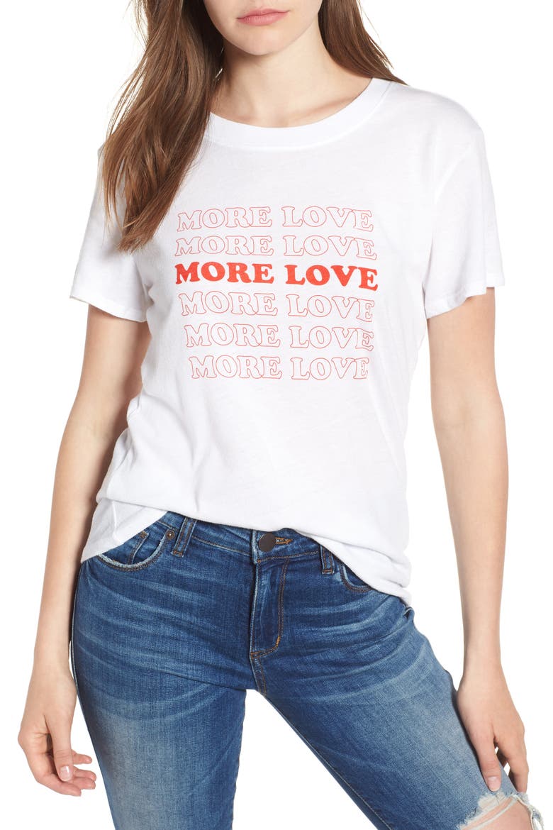 More Love Slouched Tee, Main, color, WHITE
