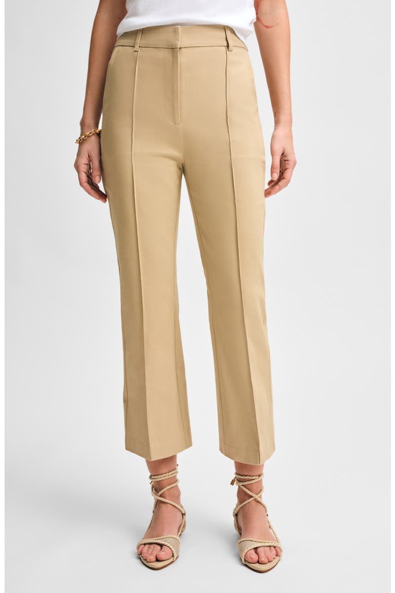 Stretch Twill Ankle Kick Flare Pants, Main, color, KHAKI