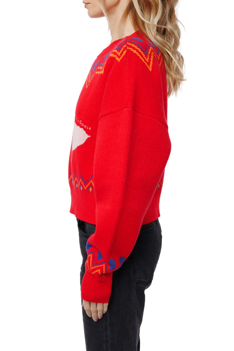 Neve Jacquard Sweater, Alternate, color, RED