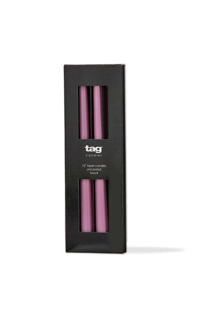 tag Color Studio Traditional Taper Unscented Candle Set Lilac, Main, color, Purple