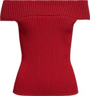 Ramy Brook Luke Foldover Off the Shoulder Rib Top
