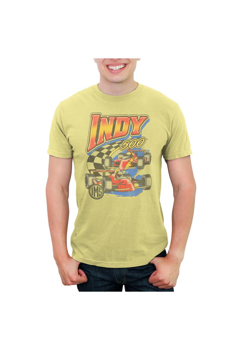Mens Indy 500 Retro Race T Shirt, Main, color, Banana