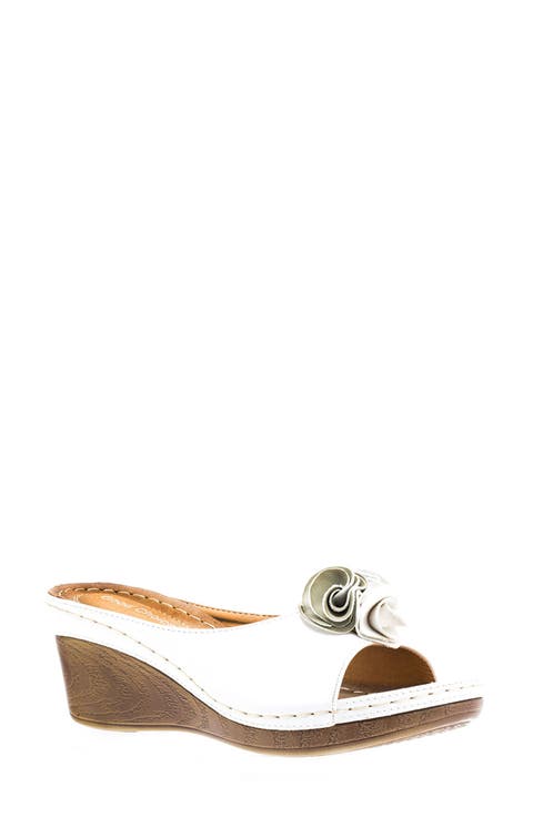 Sydney Floral Platform Wedge Sandal