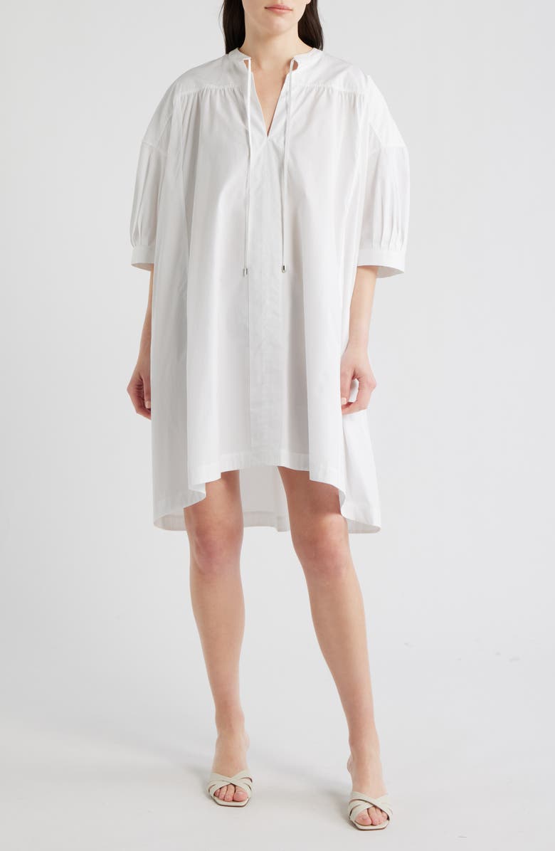 BOSS Dollana Oversize Cotton Shift Dress, Main, color, Bright White