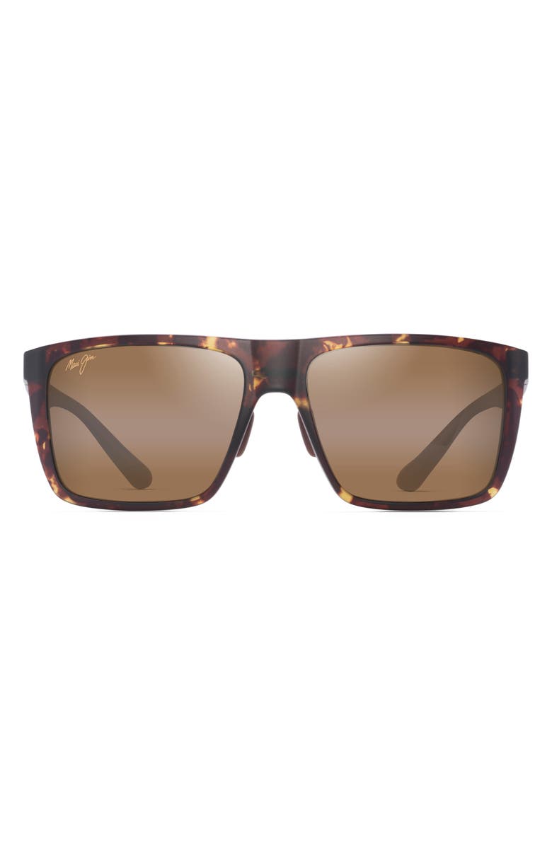 Maui Jim Honokalani 57mm PolarizedPlus2<sup>®</sup> Square Sunglasses, Main, color, Brown