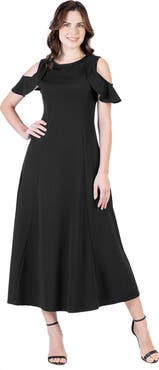 24seven Comfort Apparel V-Neck Sleeveless Maxi Dress with Belt