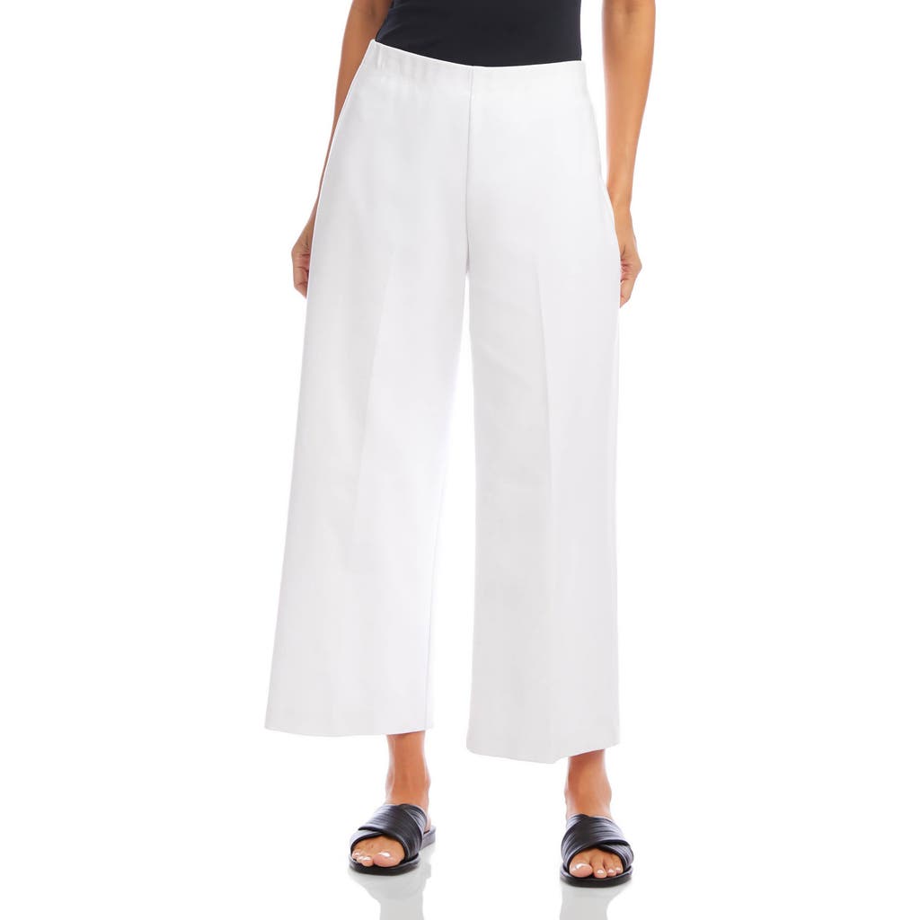 Karen Kane Crop Wide Leg Pants In White