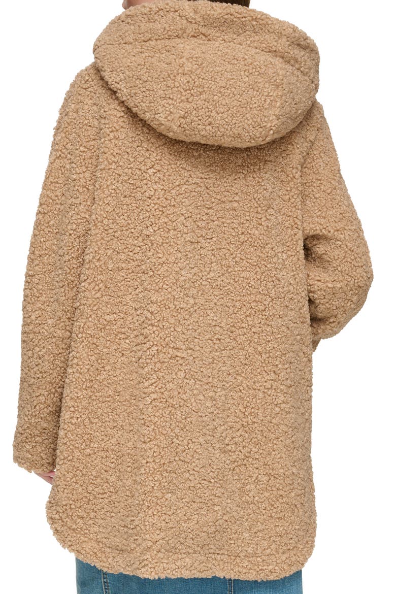 Seneca Faux Shearling Hooded Jacket, Alternate, color, CAMEL