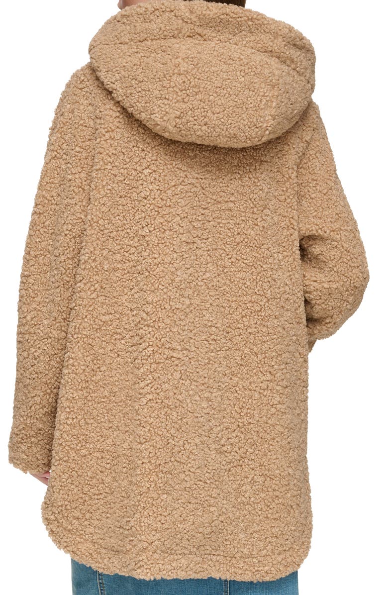Andrew Marc Seneca Faux Shearling Hooded Jacket, Alternate, color, Camel