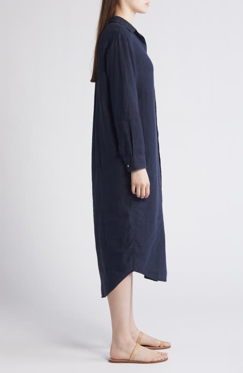 Frank & Eileen Long Sleeve Linen Midi Shirtdress