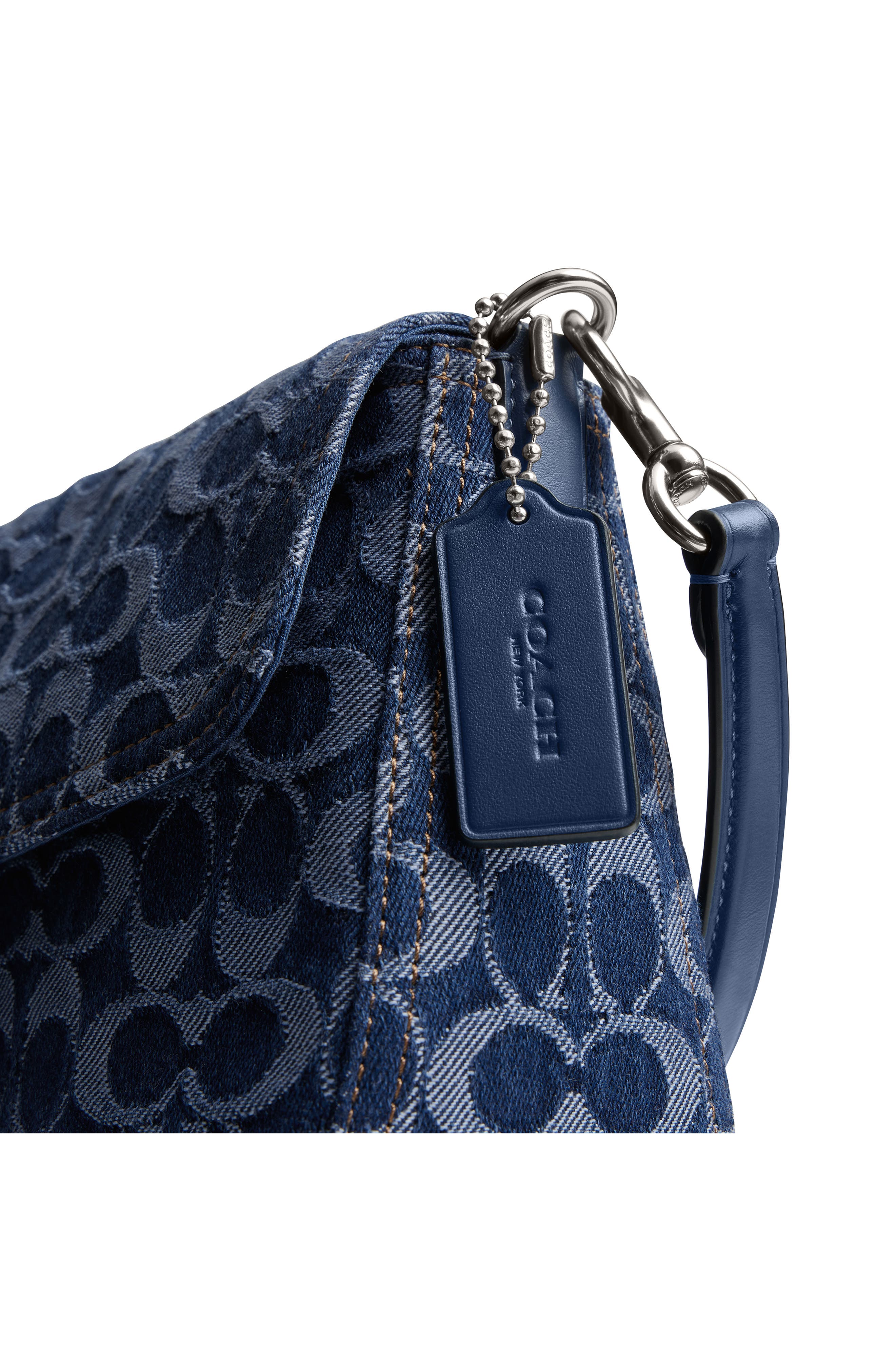 COACH Tabby Soft Signature Washed Denim Shoulder Bag, Alternate, color, 