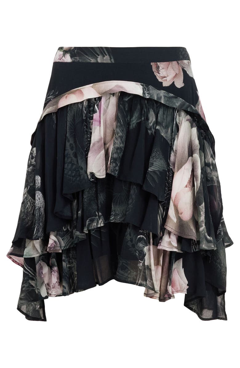 AllSaints Cavalry Valley Floral Tiered Skirt, Alternate, color,