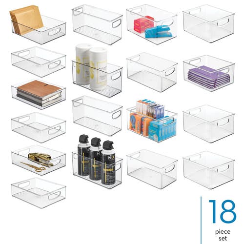 Idesign 18-piece Clear Bin Organization Set In Transparent