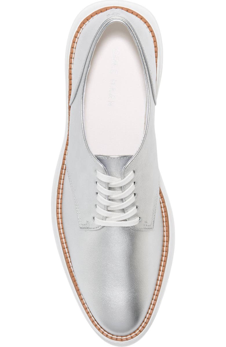 Cole Haan <p>Grand Shadowlite Leather Oxford (Women)</p>, Alternate, color, Silver Metallic Leather