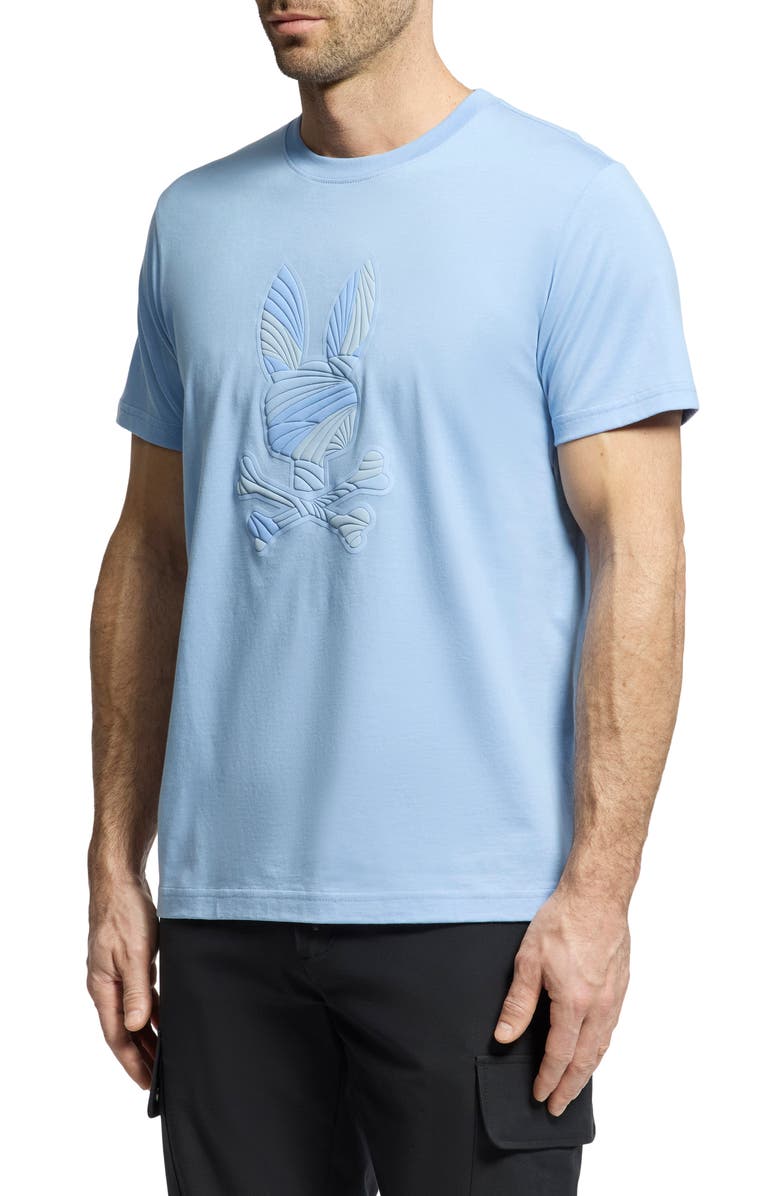 Psycho Bunny Baxter Embroidered Graphic T-Shirt, Alternate, color, Serenity