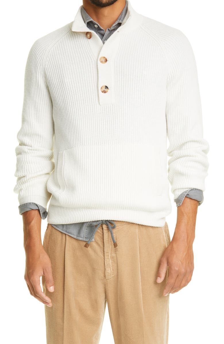 Brunello Cucinelli Rib Cashmere Sweater, Main, color, 