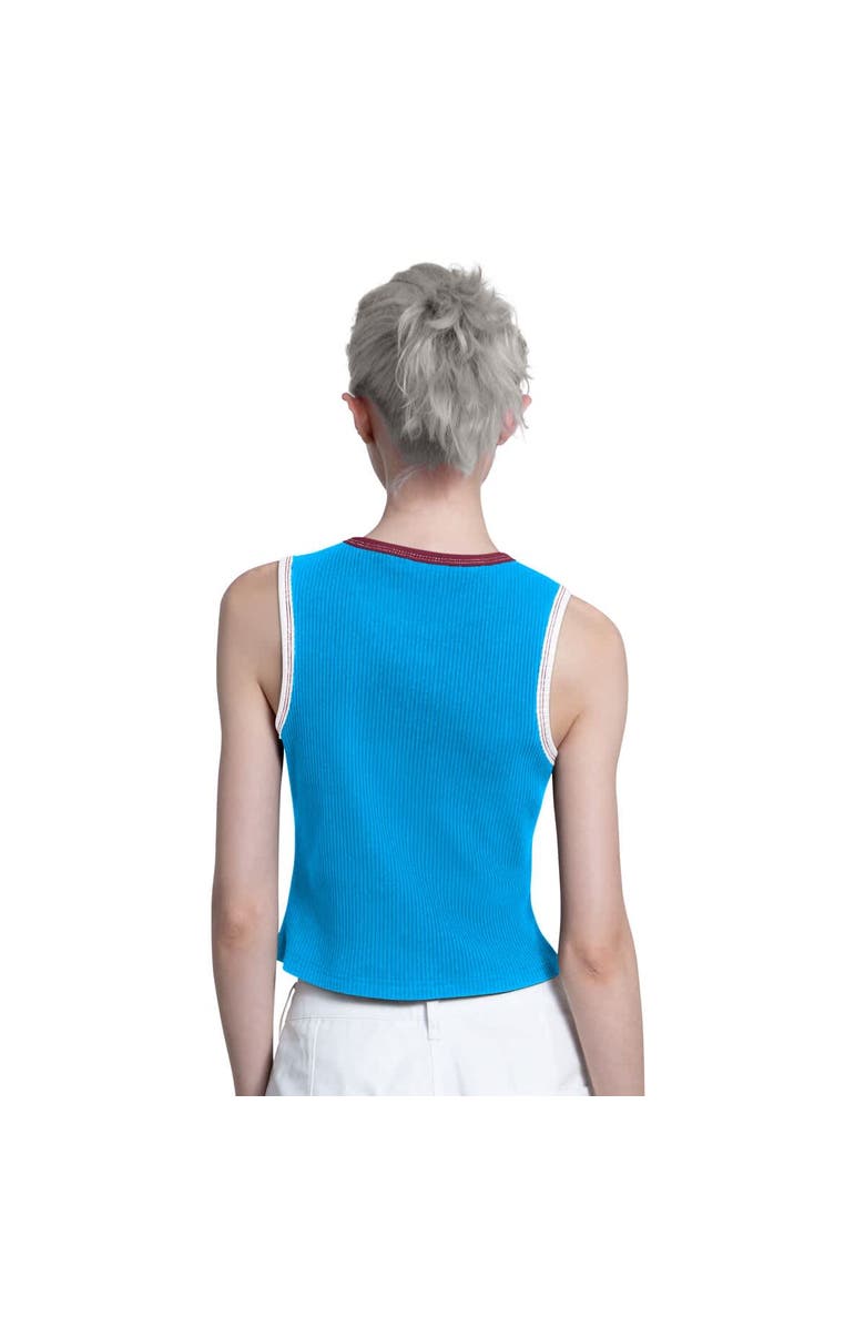 STARTER Women's Starter Light Blue Philadelphia Phillies Cooperstown Play the Ball Crop Tank Top, Alternate, color, Light Blue