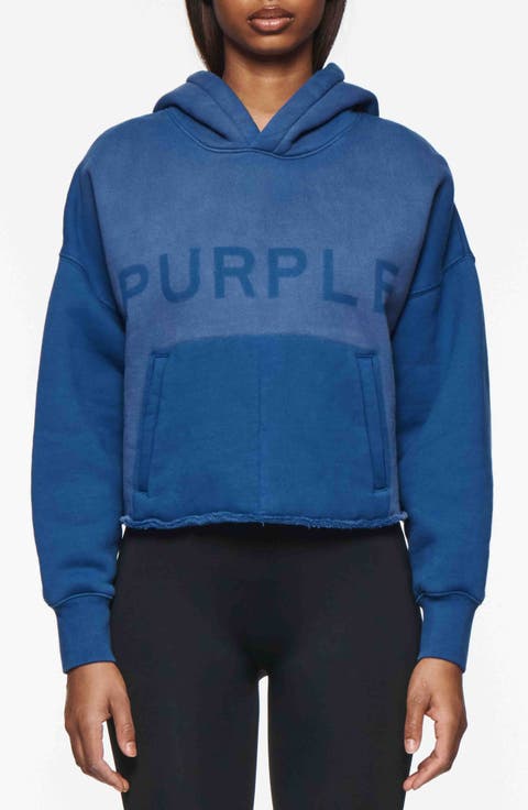 Raw Hem Cotton Fleece Graphic Hoodie
