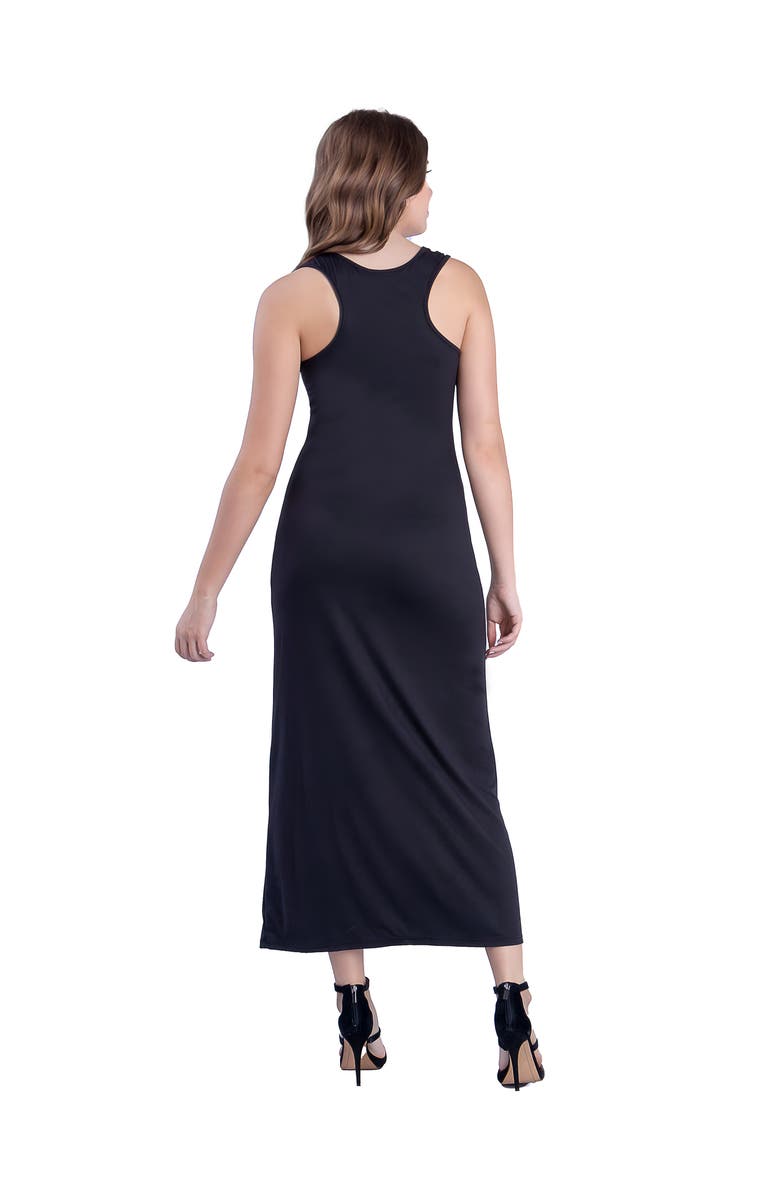 24seven Comfort Apparel Scoop Neck Maxi Dress with Racerback Detail, Alternate, color, Black