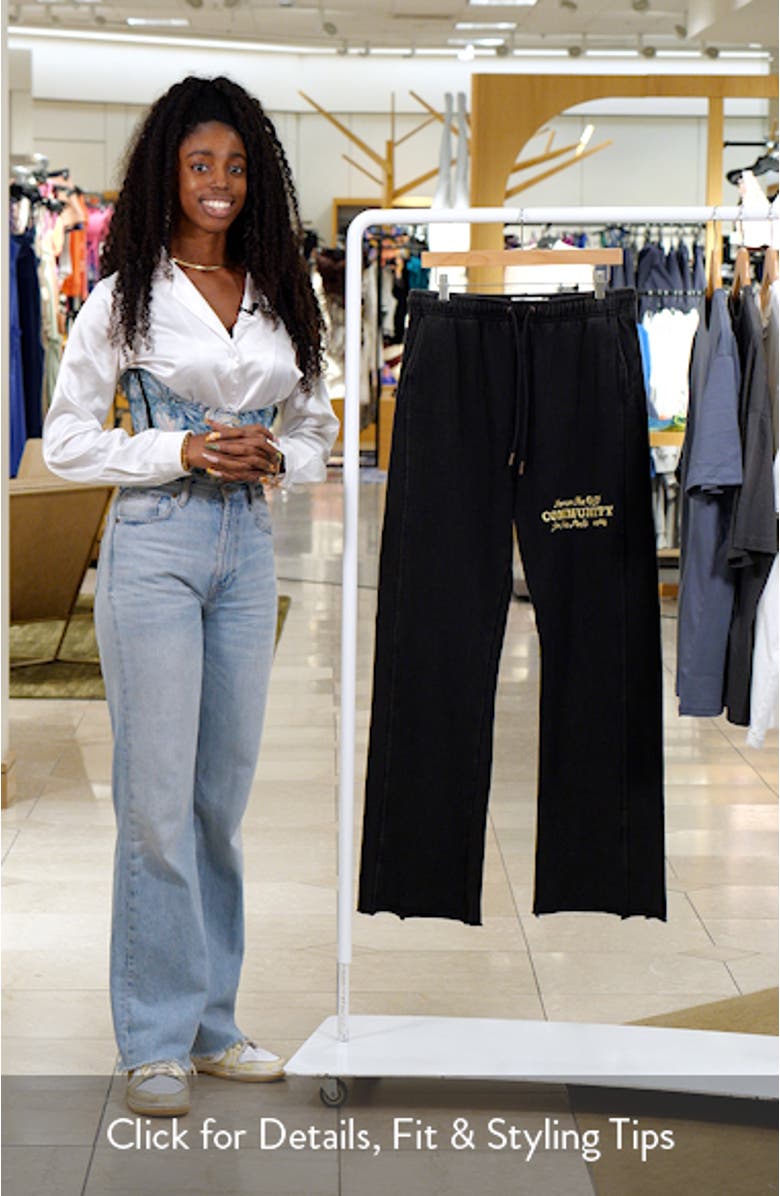 Embroidered Flare Leg Sweatpants, sales video thumbnail