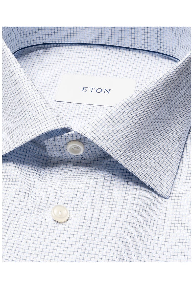 Slim Fit Check Cotton Twill Dress Shirt, Alternate, color, LIGHT BLUE