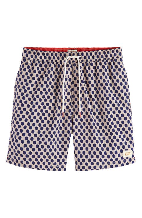 Print Mid Length Swim Trunks