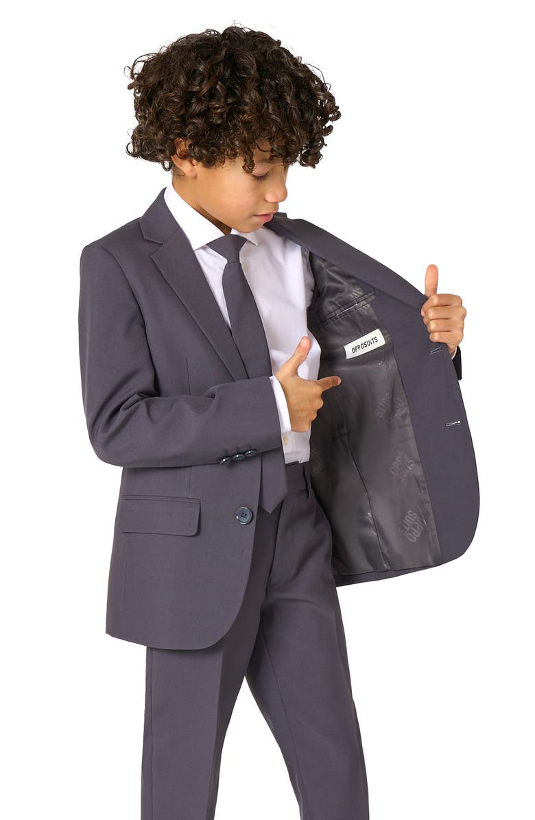 OppoSuits Kids' Charcool Two-Piece Suit & Tie Set, Alternate, color, Grey