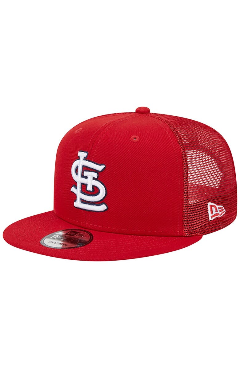 New Era Men's New Era Red St. Louis Cardinals Team Color Trucker 9FIFTY Snapback Hat, Main, color, Red