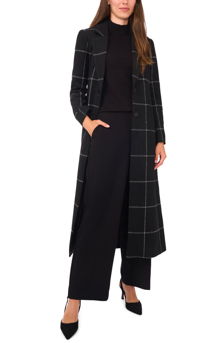 Halogen<sup>®</sup> Windowpane Check Longline Jacket, Alternate, color, Rich Black