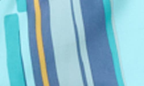Saxx Oh Buoy 2-in-1 Volley Swim Shorts In Soft Stripe- Aqua Splash
