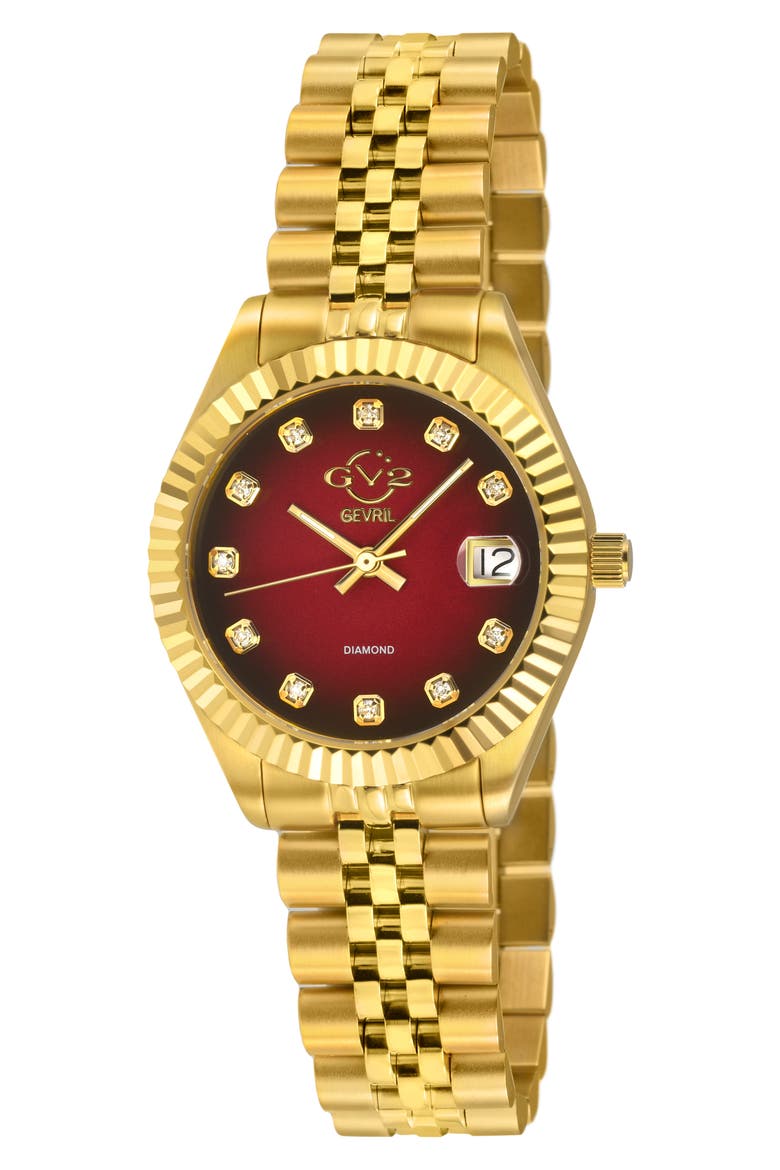 Naples Mother-of-Pearl Swiss Diamond Watch, 34mm - 0.132ct., Main, color, GOLD